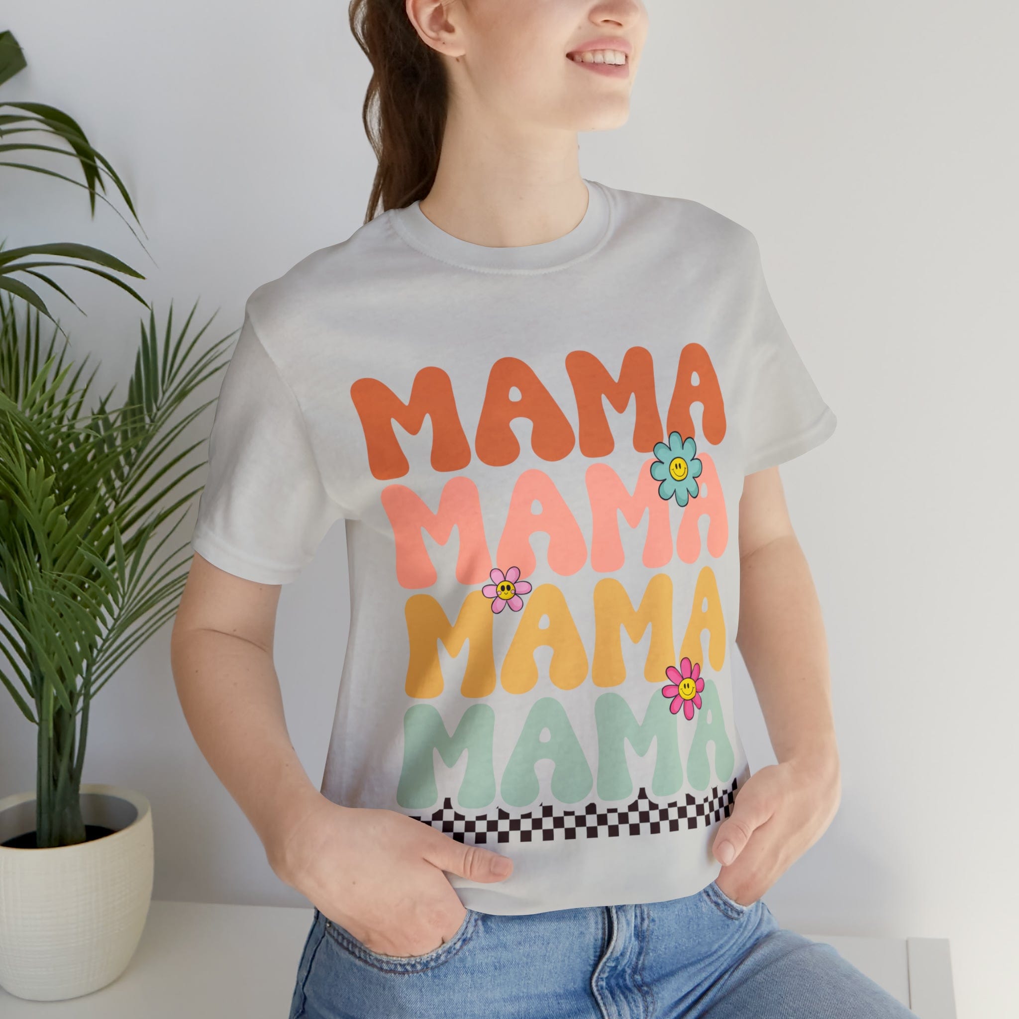 Printify T-Shirt Silver / S Mama Unisex Short Sleeve Tee - 9 Colors - 6 Sizes