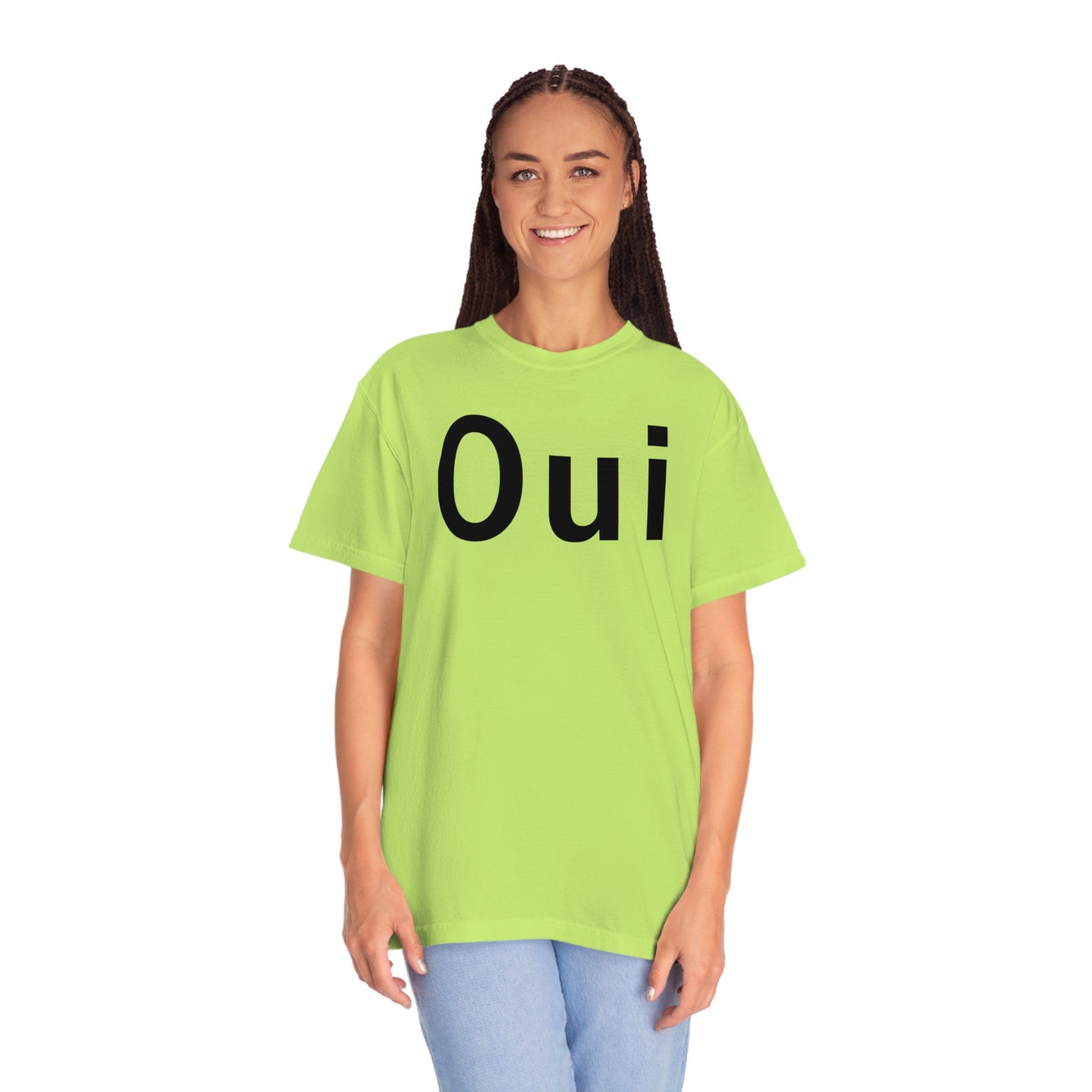 Printify T-Shirt Oui - Unisex Garment-Dyed T-shirt