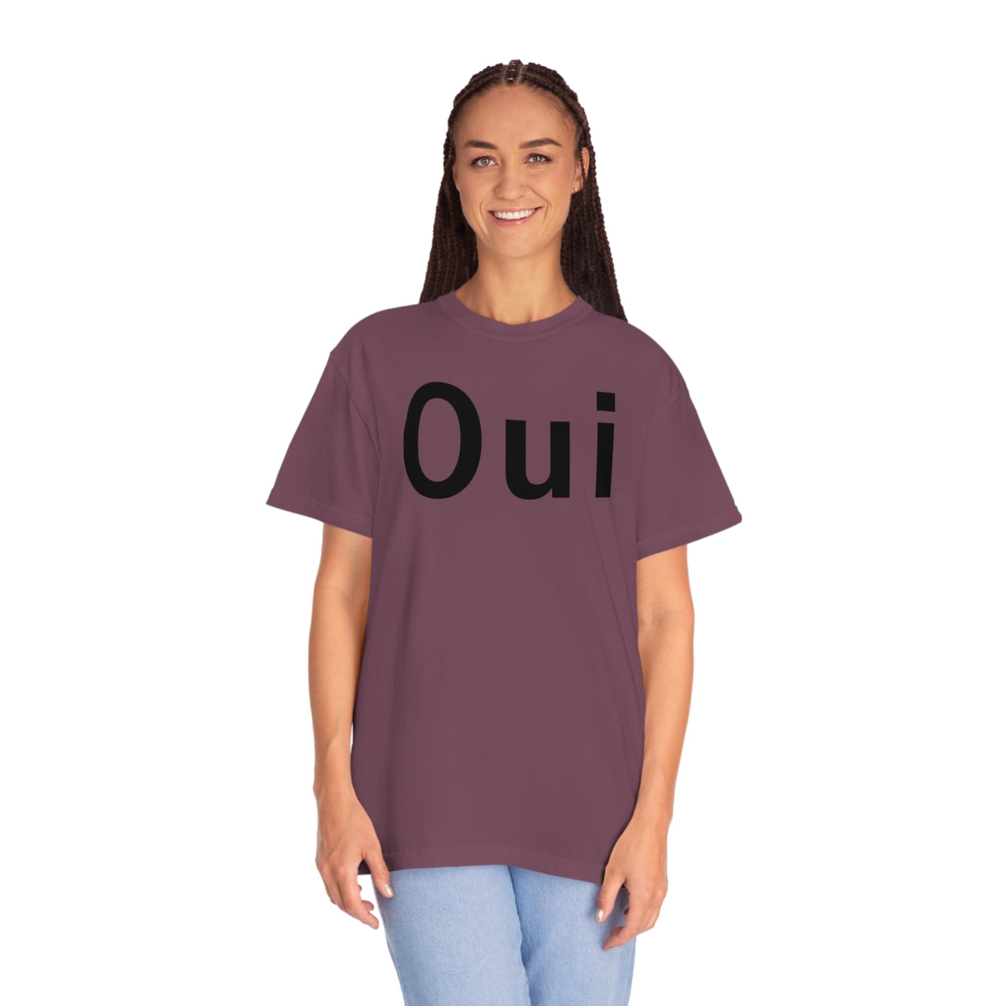 Printify T-Shirt Oui - Unisex Garment-Dyed T-shirt