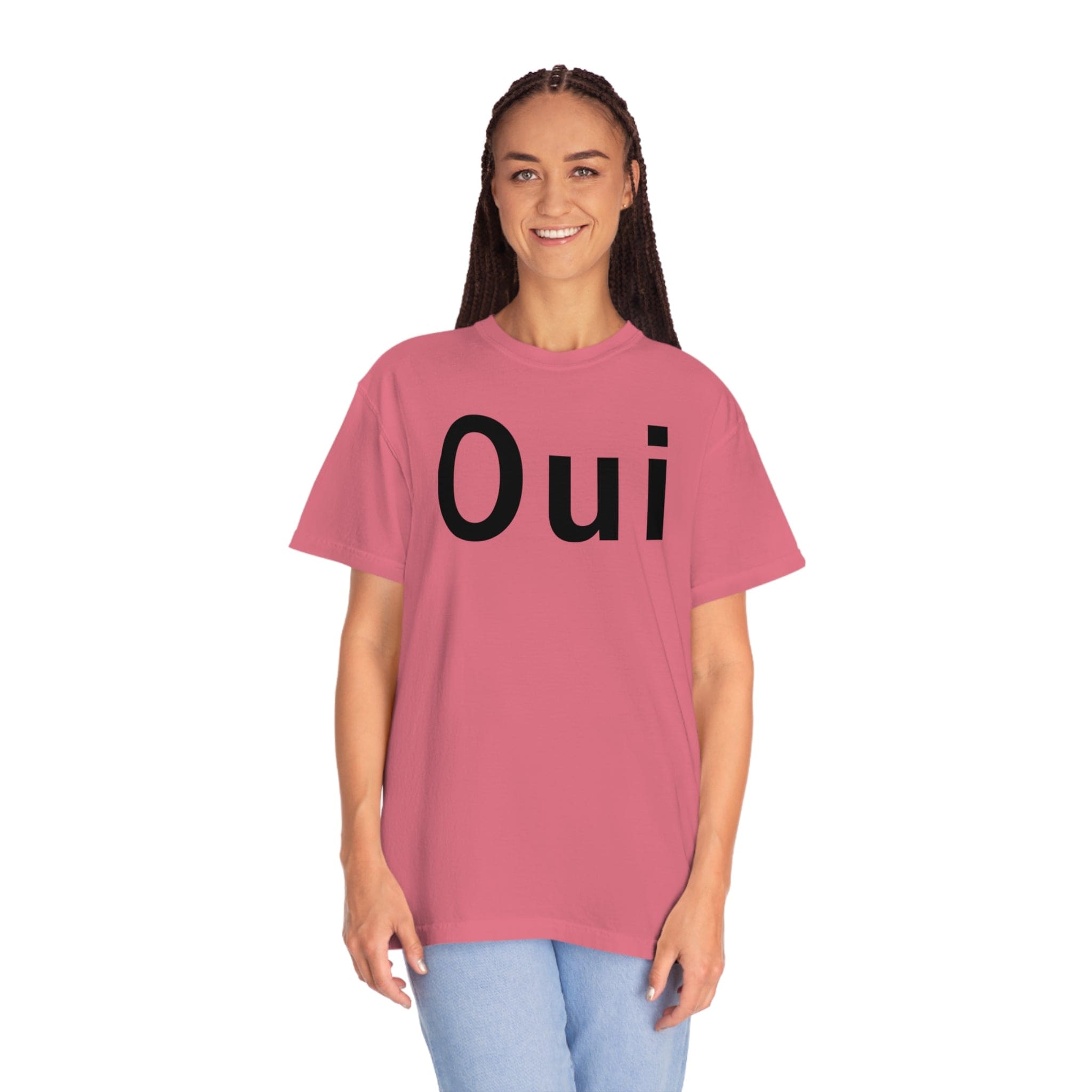Printify T-Shirt Oui - Unisex Garment-Dyed T-shirt