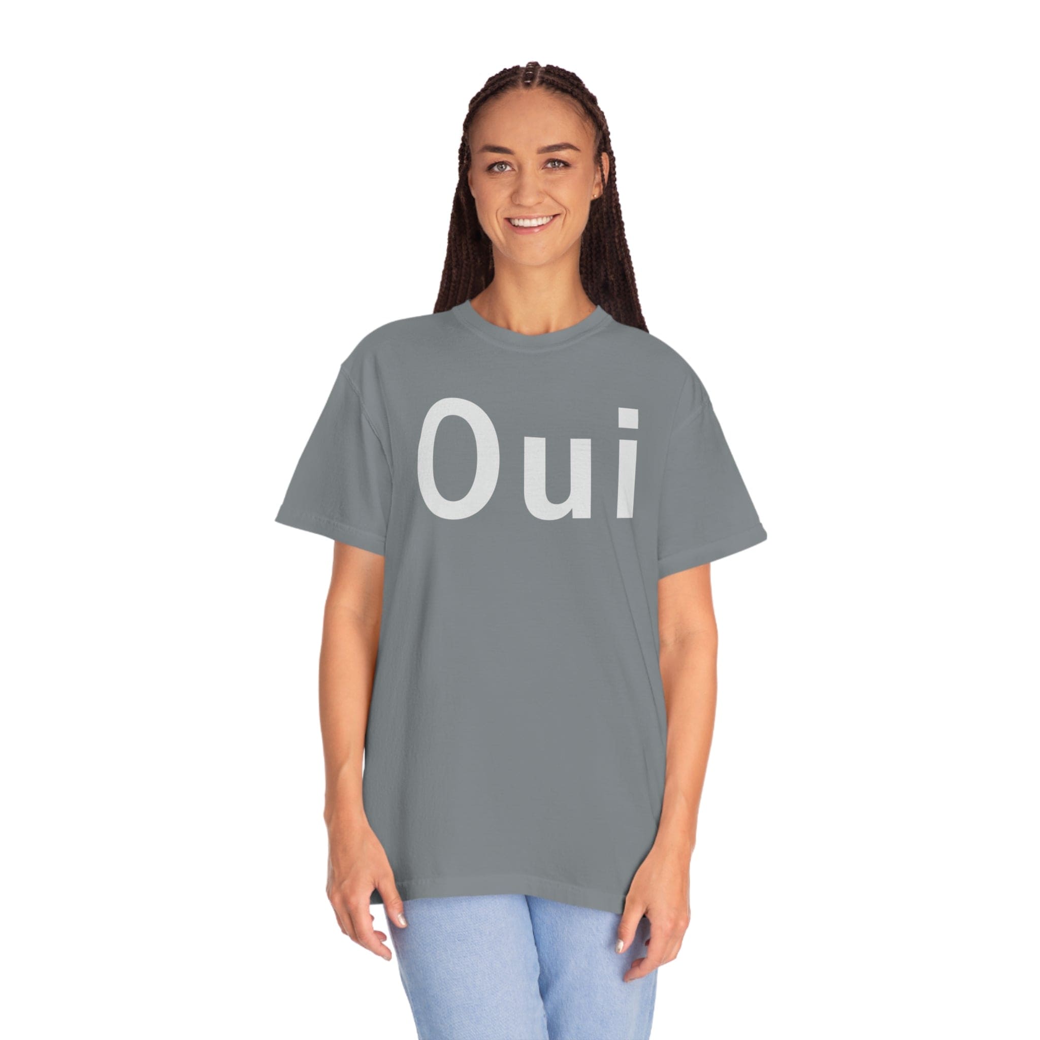 Printify T-Shirt Oui - Unisex Garment-Dyed T-shirt