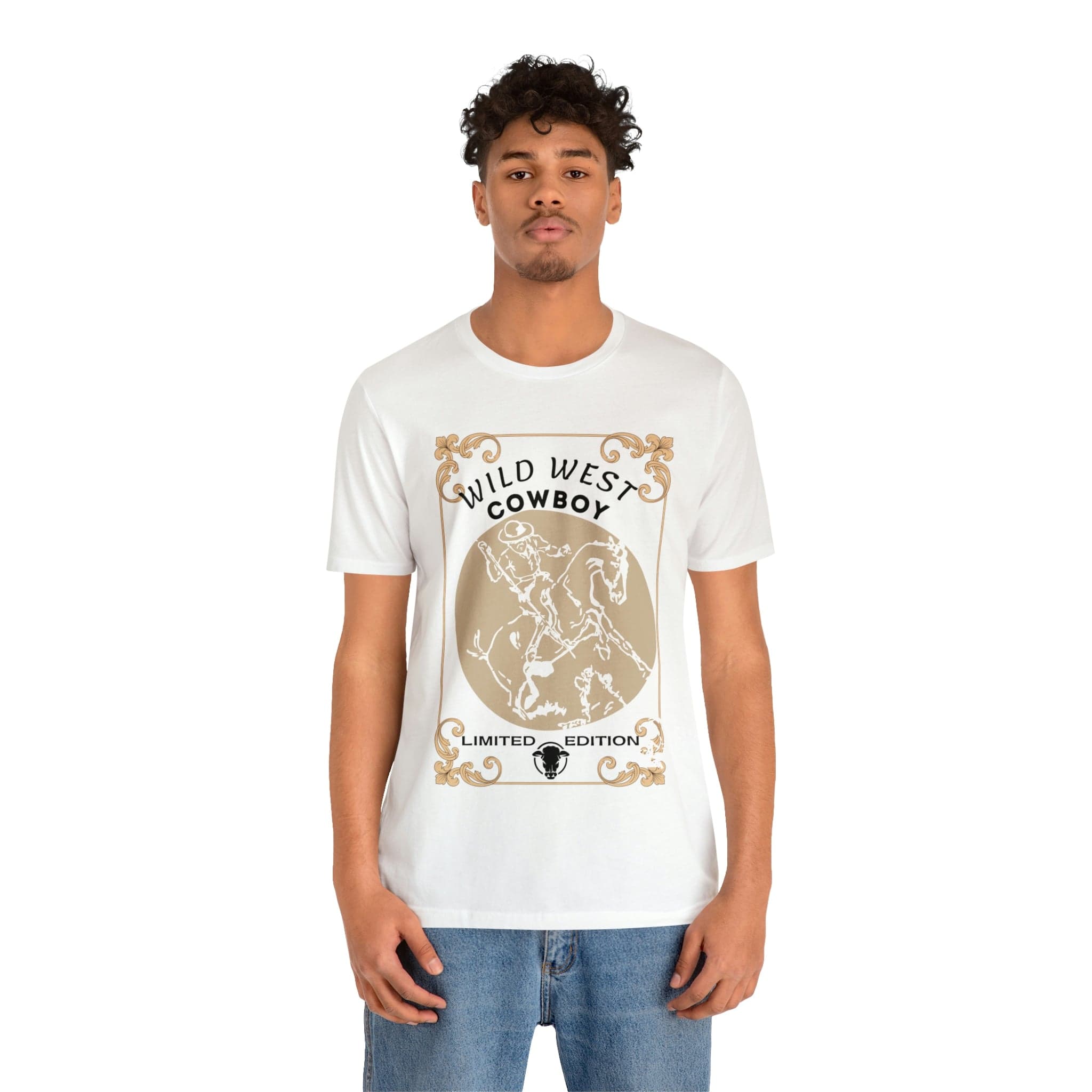 Printify T-Shirt Wild West Cowboy - Unisex Jersey Short Sleeve Tee