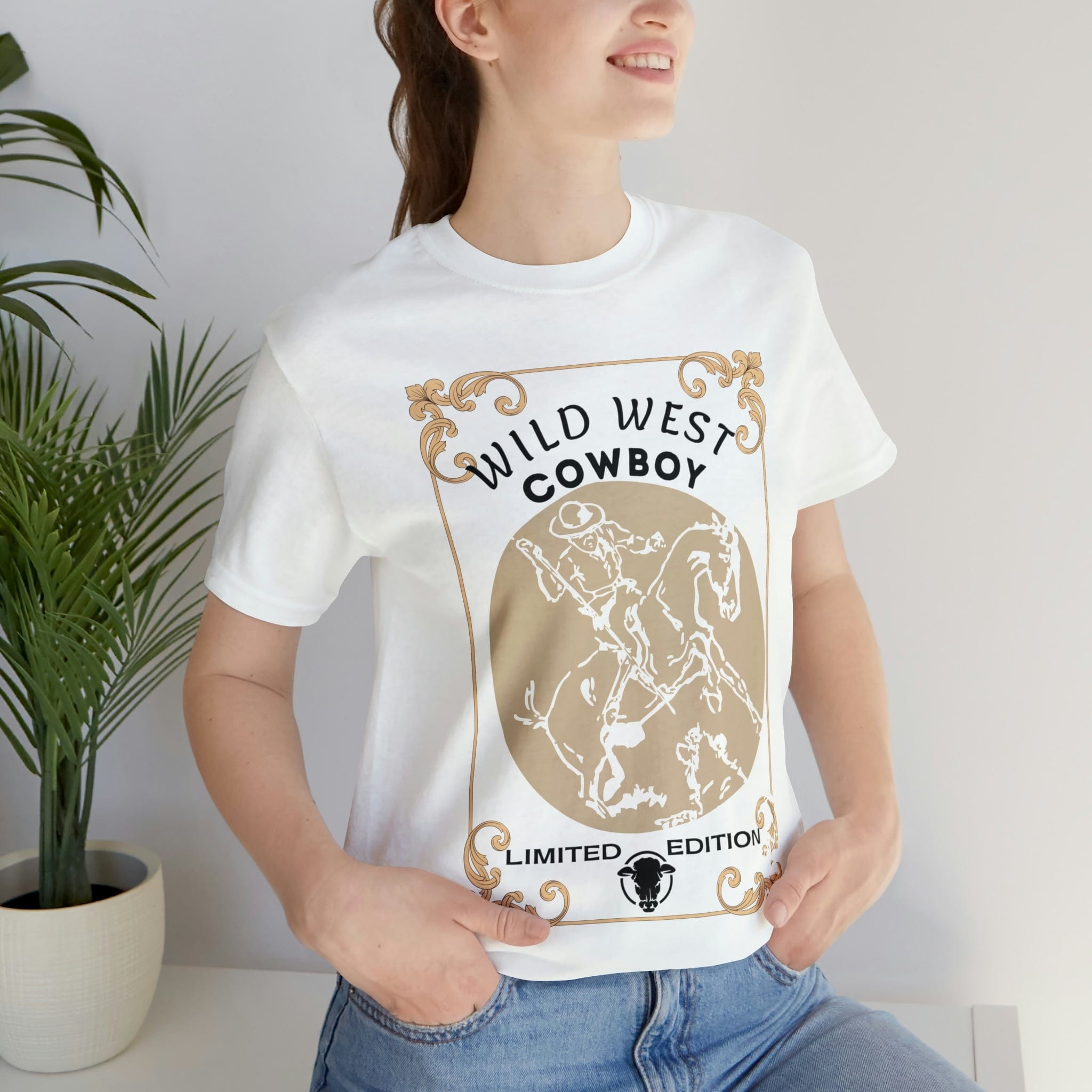 Printify T-Shirt Wild West Cowboy - Unisex Jersey Short Sleeve Tee