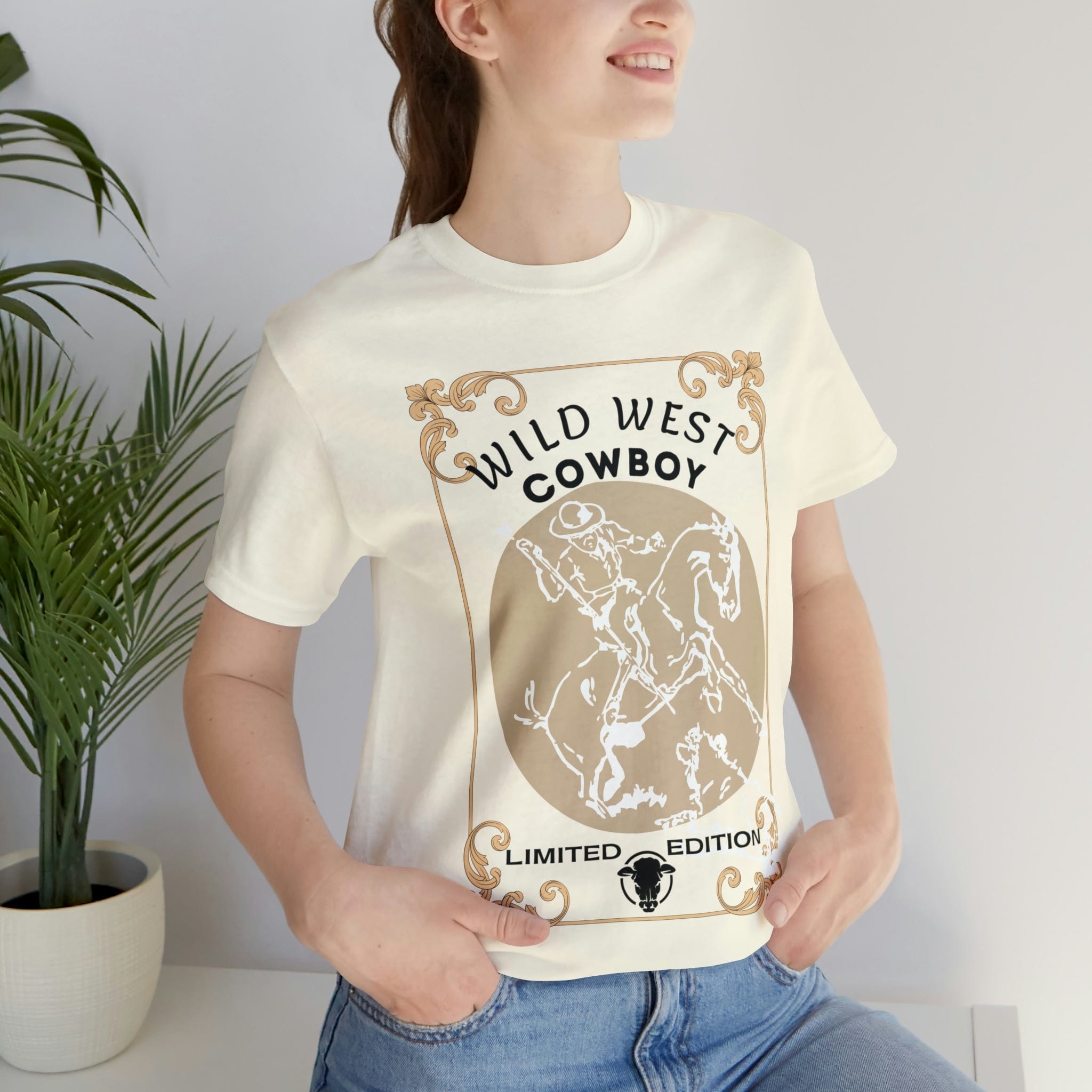 Printify T-Shirt Wild West Cowboy - Unisex Jersey Short Sleeve Tee