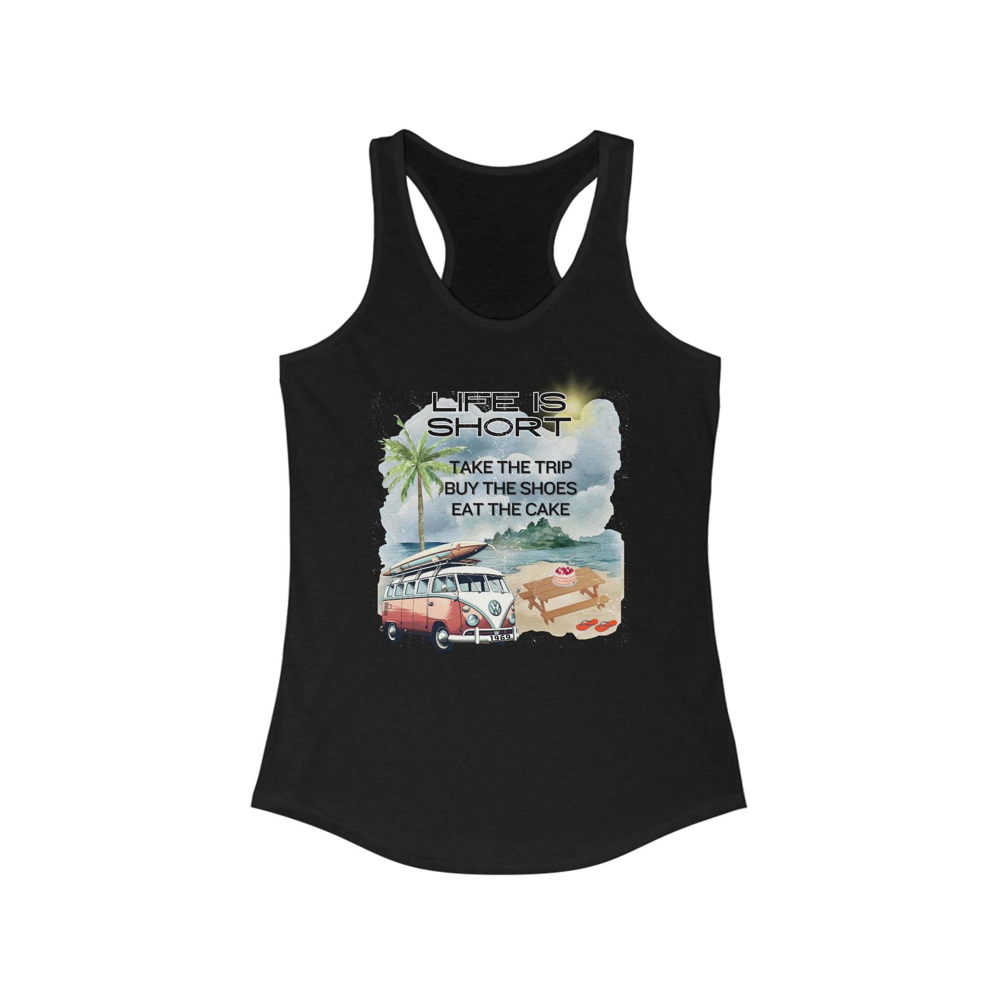 Printify Tank Top XS / Solid Black Women's Ideal Racerback Tank