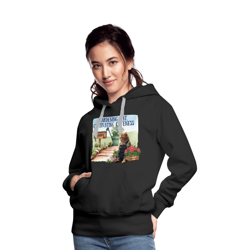 SPOD Women’s Premium Hoodie | Spreadshirt 444 black / S Gardening Cat, Cultivating Cuteness - Women’s Premium Hoodie