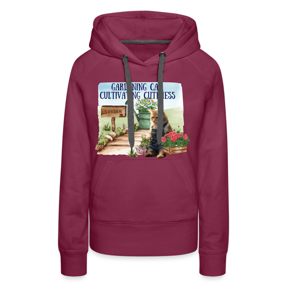 SPOD Women’s Premium Hoodie | Spreadshirt 444 Gardening Cat, Cultivating Cuteness - Women’s Premium Hoodie