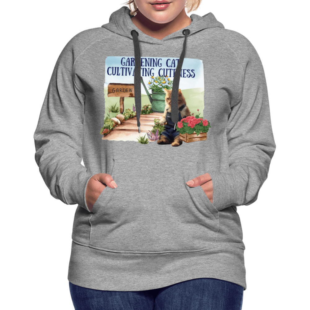 SPOD Women’s Premium Hoodie | Spreadshirt 444 Gardening Cat, Cultivating Cuteness - Women’s Premium Hoodie