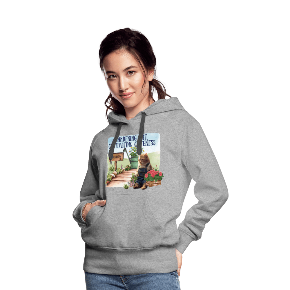 SPOD Women’s Premium Hoodie | Spreadshirt 444 Gardening Cat, Cultivating Cuteness - Women’s Premium Hoodie