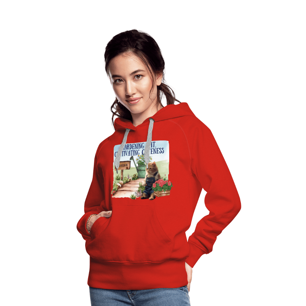 SPOD Women’s Premium Hoodie | Spreadshirt 444 Gardening Cat, Cultivating Cuteness - Women’s Premium Hoodie