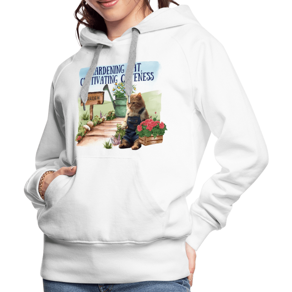 SPOD Women’s Premium Hoodie | Spreadshirt 444 Gardening Cat, Cultivating Cuteness - Women’s Premium Hoodie