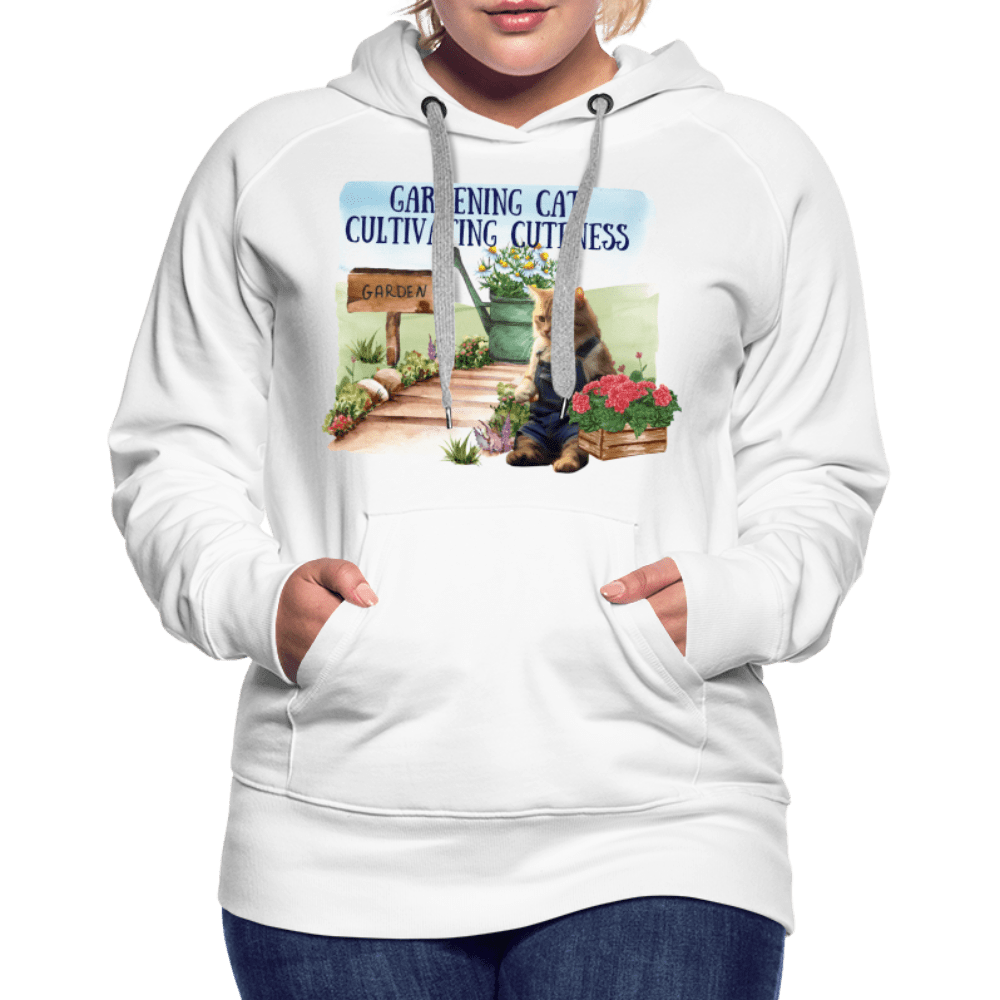 SPOD Women’s Premium Hoodie | Spreadshirt 444 Gardening Cat, Cultivating Cuteness - Women’s Premium Hoodie