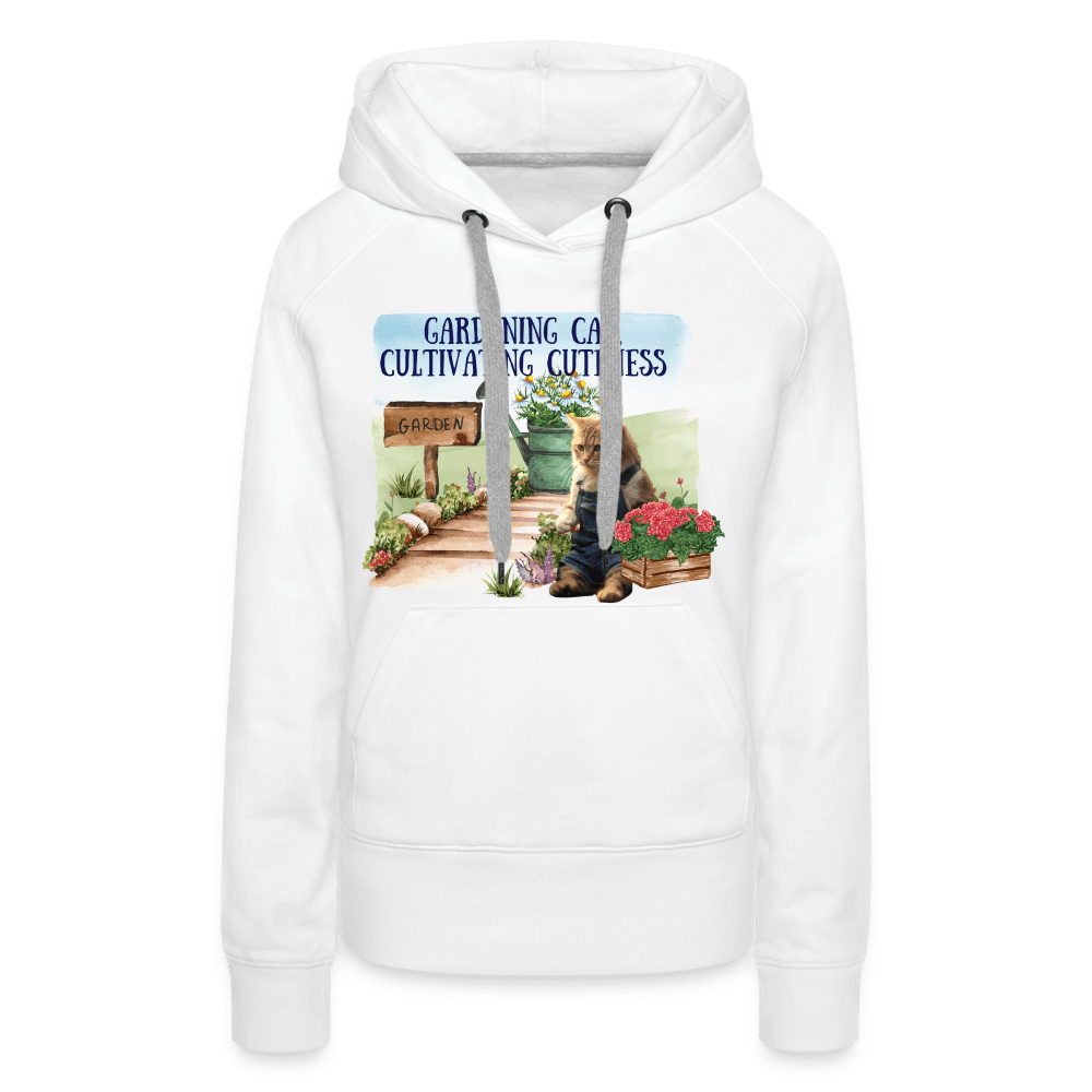 SPOD Women’s Premium Hoodie | Spreadshirt 444 Gardening Cat, Cultivating Cuteness - Women’s Premium Hoodie