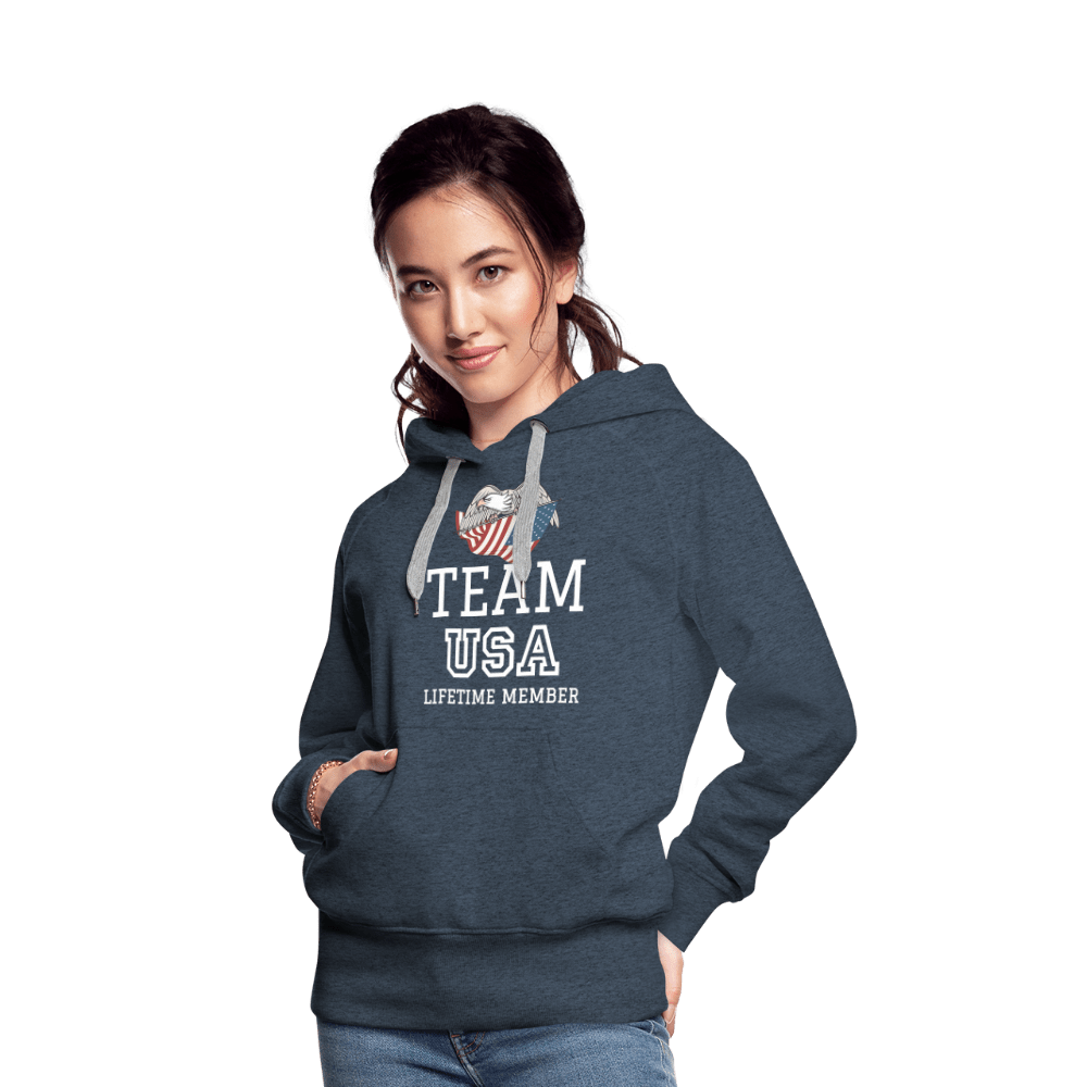 SPOD Women’s Premium Hoodie | Spreadshirt 444 heather denim / S Team USA - Lifetime Member - Women’s Premium Hoodie