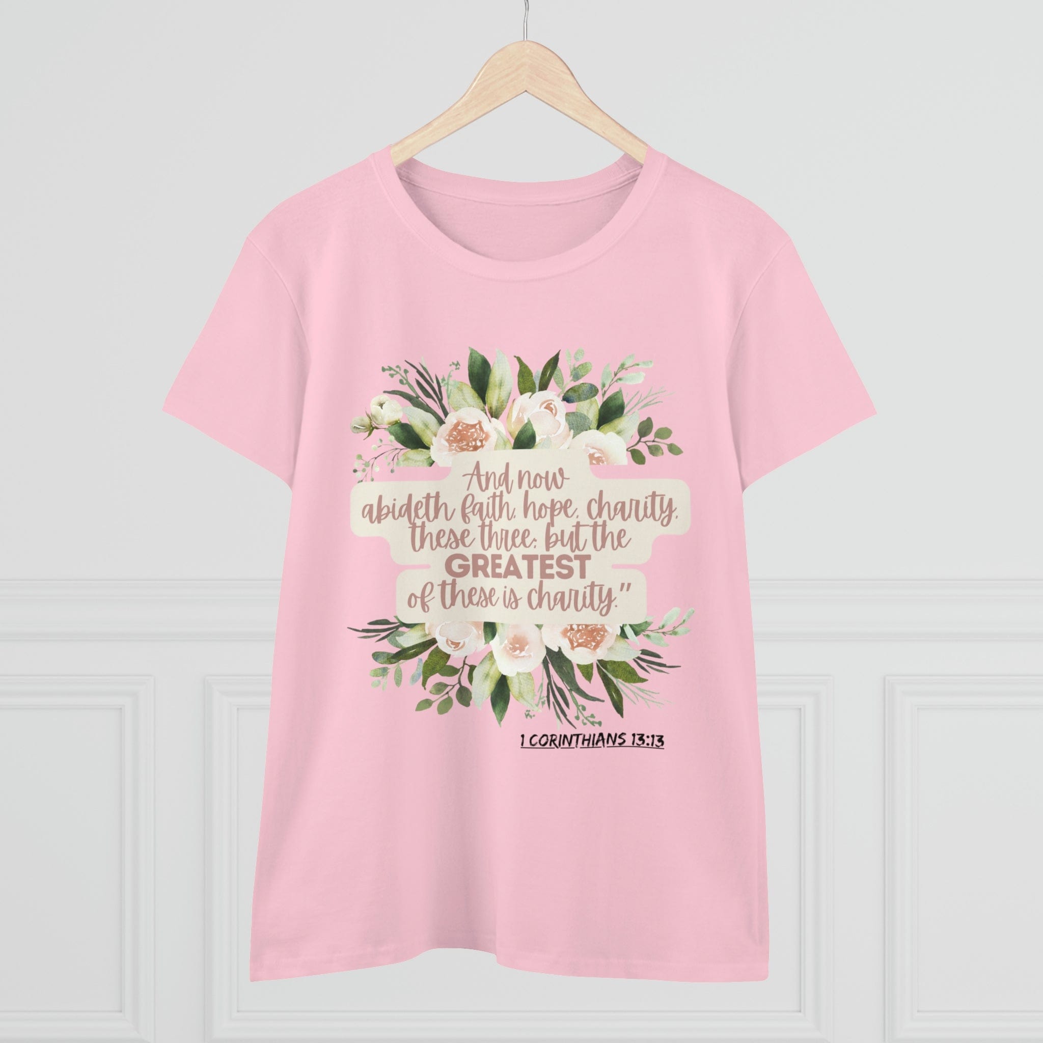Printify T-Shirt Greatest is Love - Women's Midweight Cotton Tee
