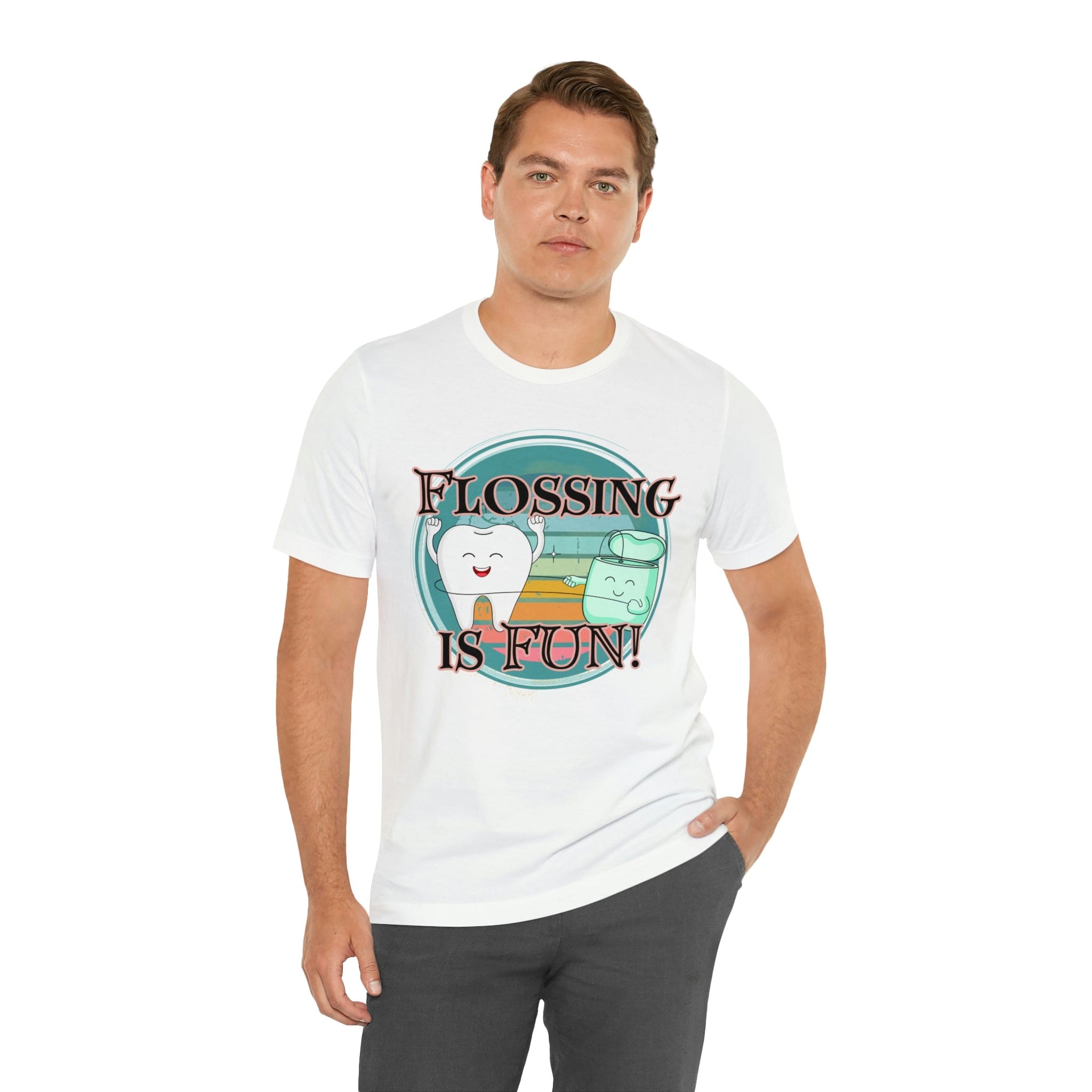 Printify T-Shirt Flossing is fun! Unisex Jersey Short Sleeve Tee