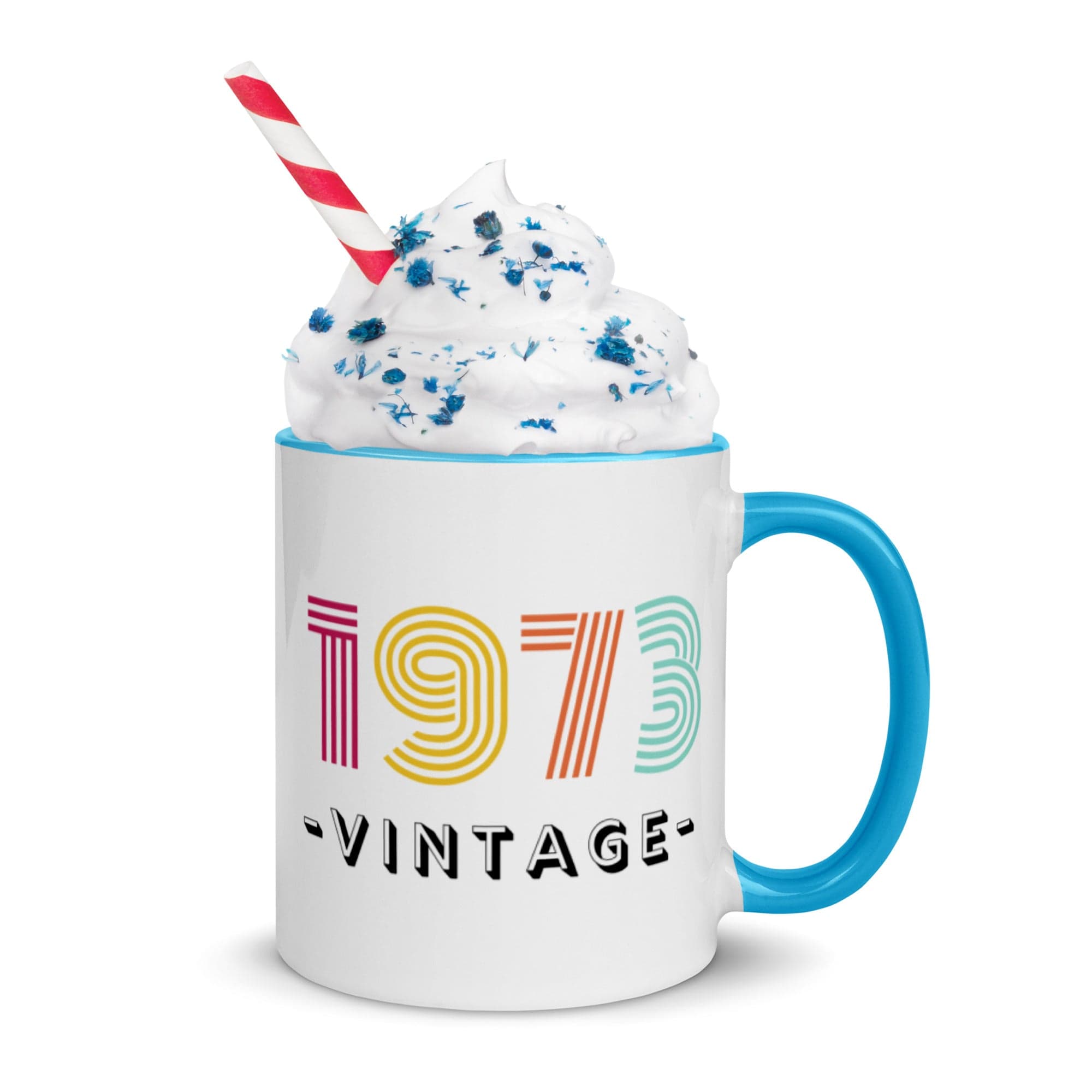 Spruced Roost Blue 1973 Vintage! 50th Birthday Mug with Color Inside