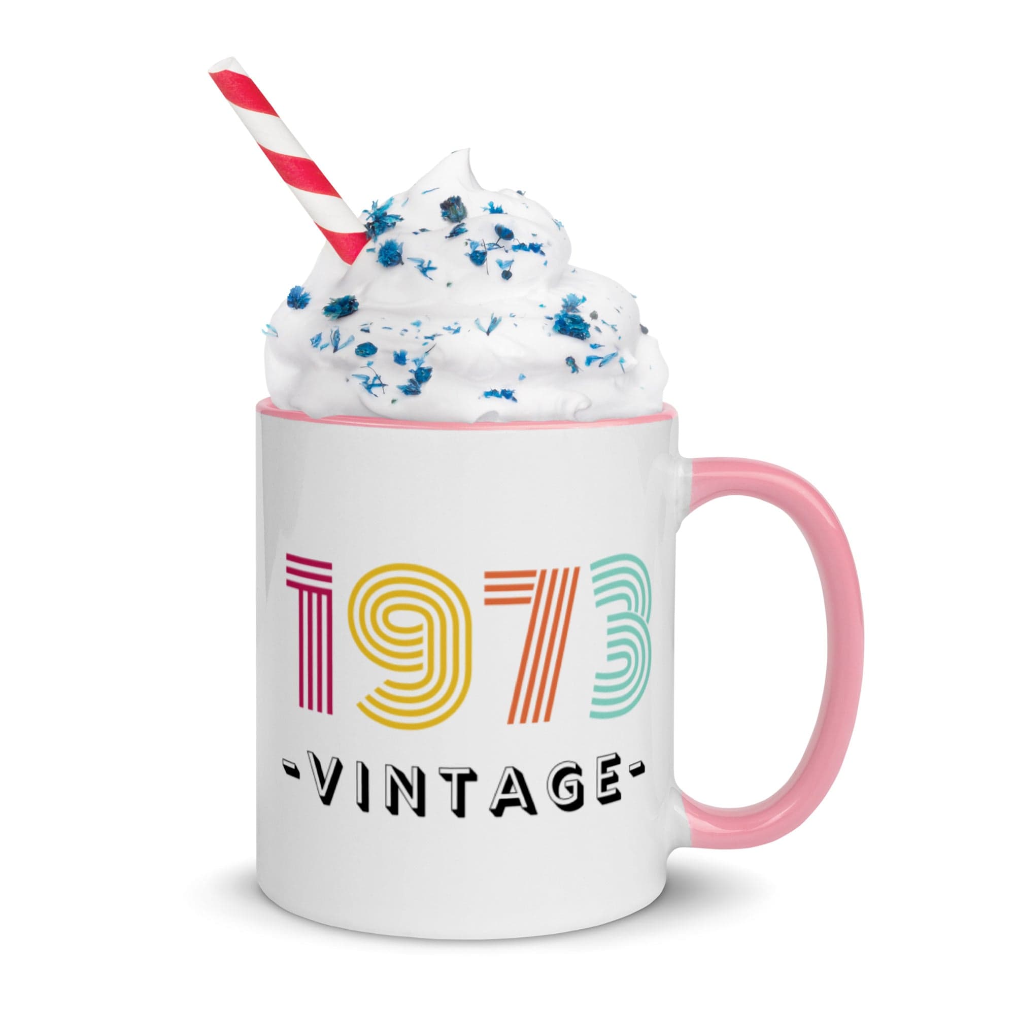 Spruced Roost Pink 1973 Vintage! 50th Birthday Mug with Color Inside