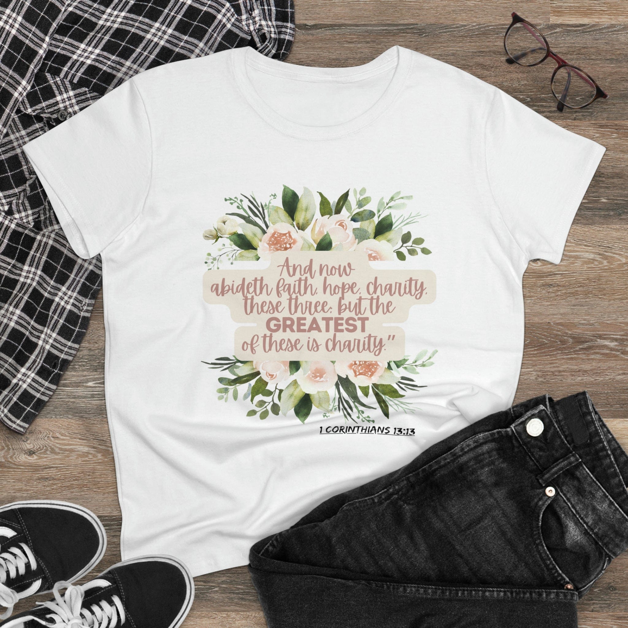 Printify T-Shirt Greatest is Love - Women's Midweight Cotton Tee