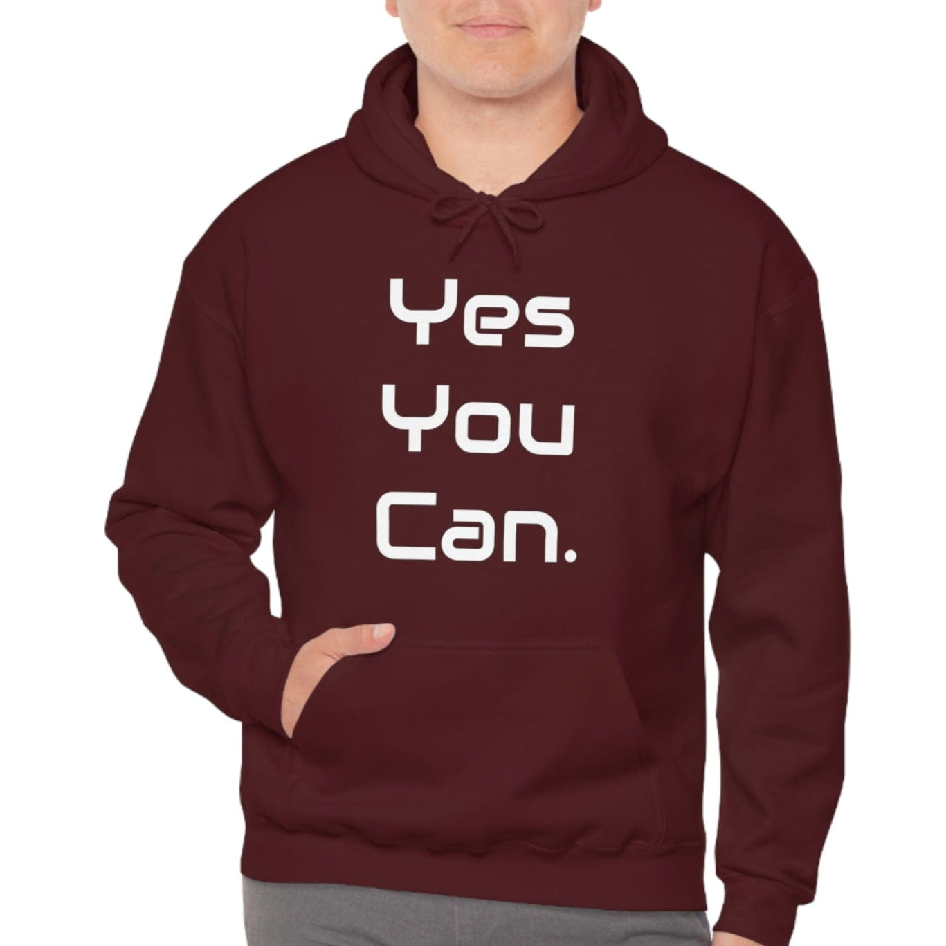 Printify Hoodie Yes You Can - Unisex Heavy Blend™ Hooded Sweatshirt