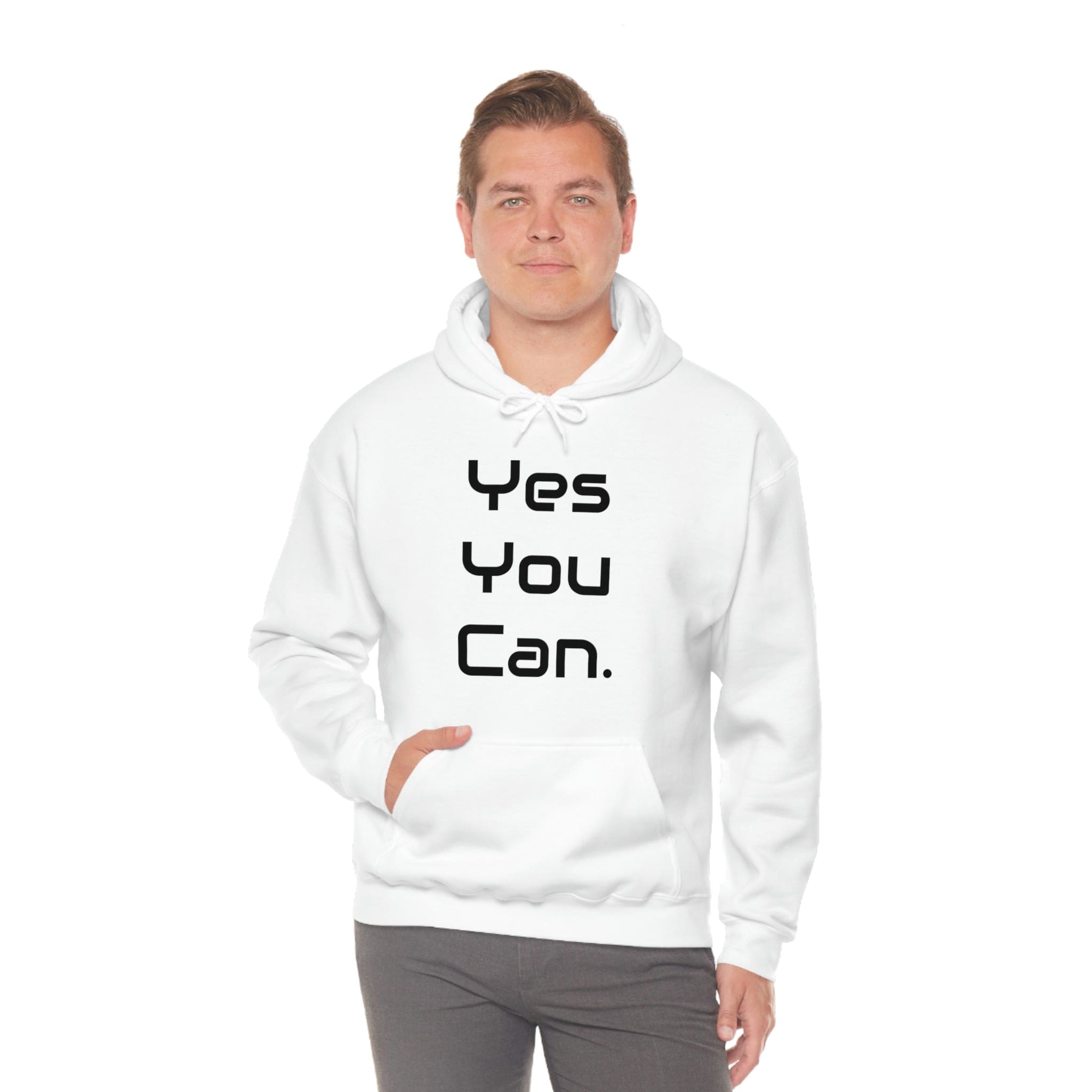 Printify Hoodie Yes You Can - Unisex Heavy Blend™ Hooded Sweatshirt