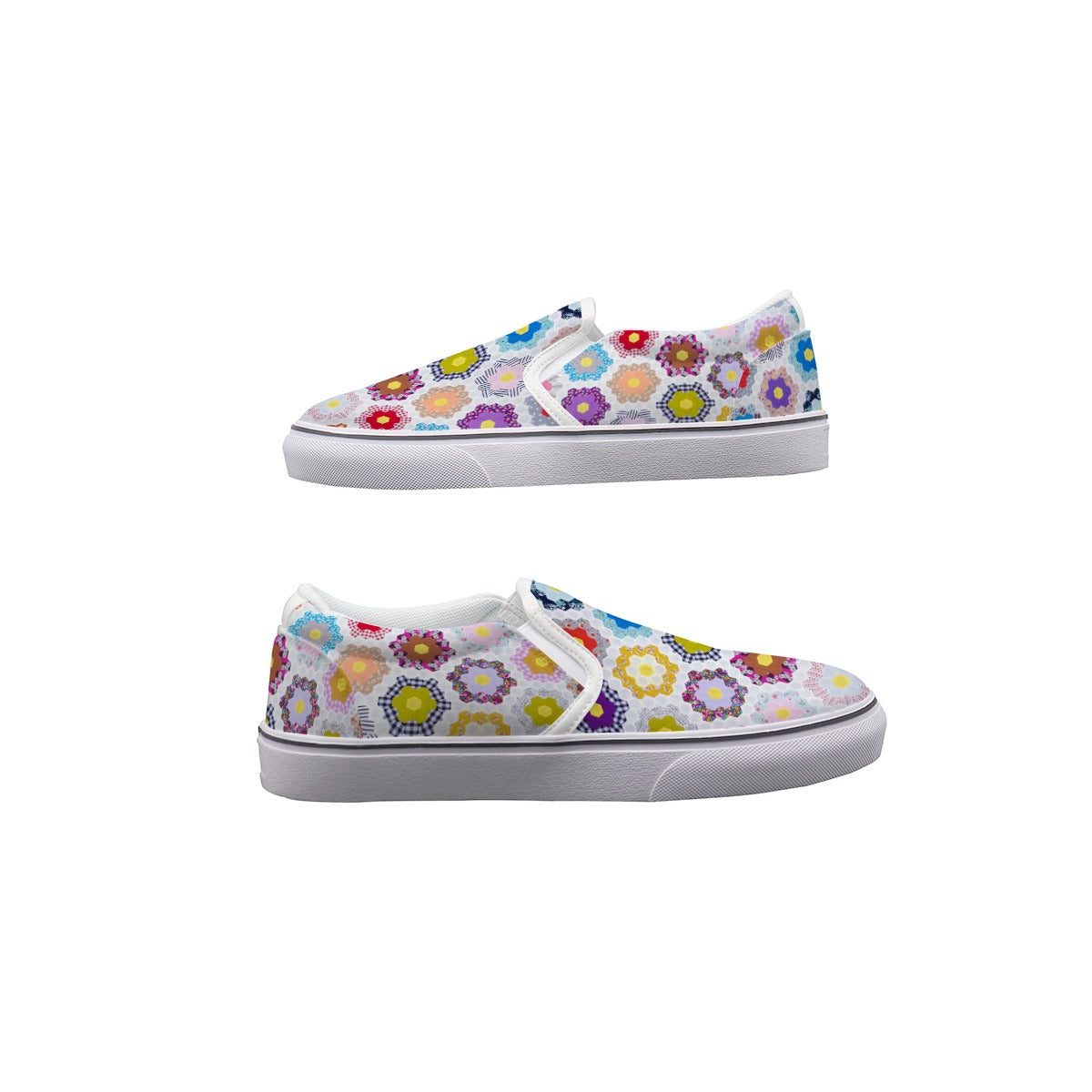 Grandma's Flowers - Women's Slip On Sneakers