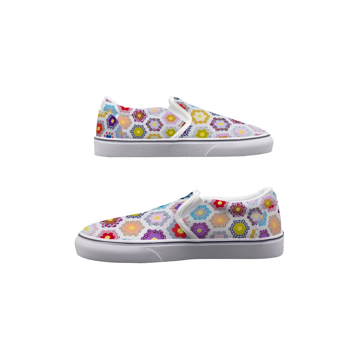 Grandma's Flowers - Women's Slip On Sneakers