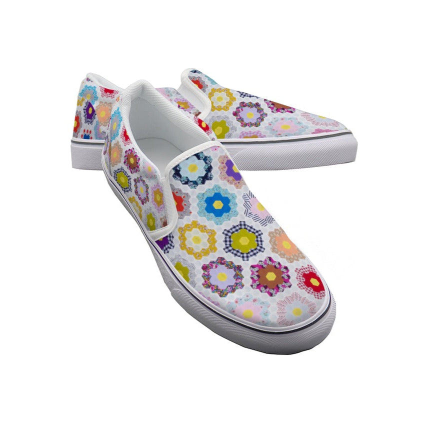 Grandma's Flowers - Women's Slip On Sneakers