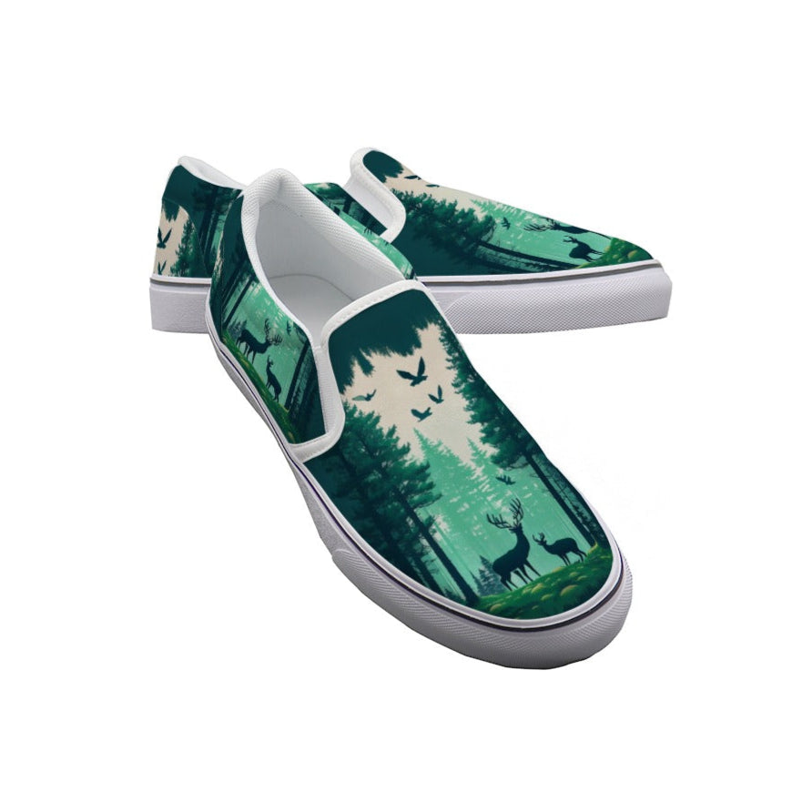 Woodland Wonder - Women's Slip On Sneakers - Spruced Roost