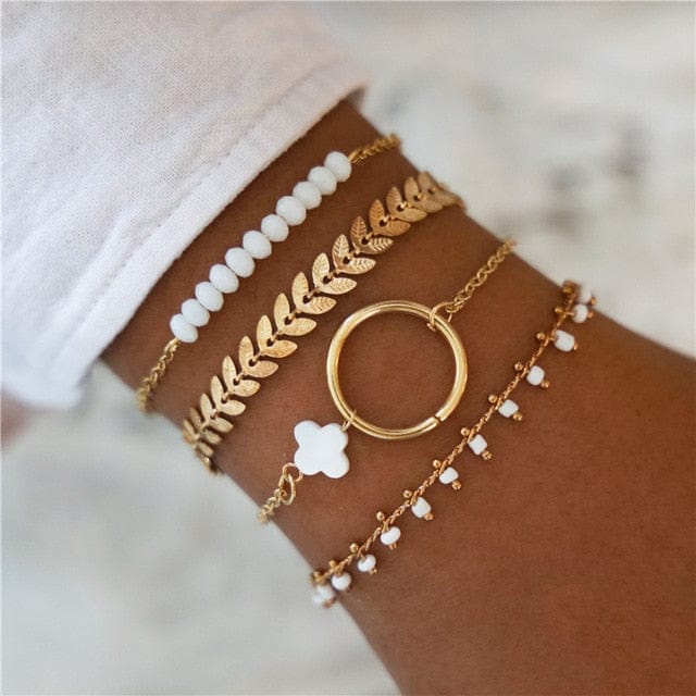 Spruced Roost Bracelets Type 2 Timeless Gold Tone Bracelet Set - 4 pcs