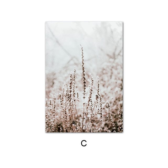 SIMPLEWAY Little Art Store Home Decor 60x90cm No Frame / Picture C Nordic Natural Plant Flower Canvas Paintings - 8 Styles