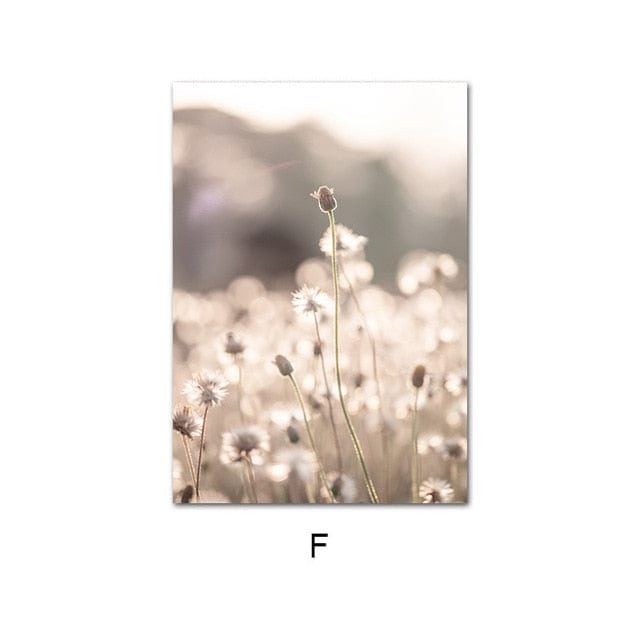 SIMPLEWAY Little Art Store Home Decor 60x90cm No Frame / Picture F Nordic Natural Plant Flower Canvas Paintings - 8 Styles