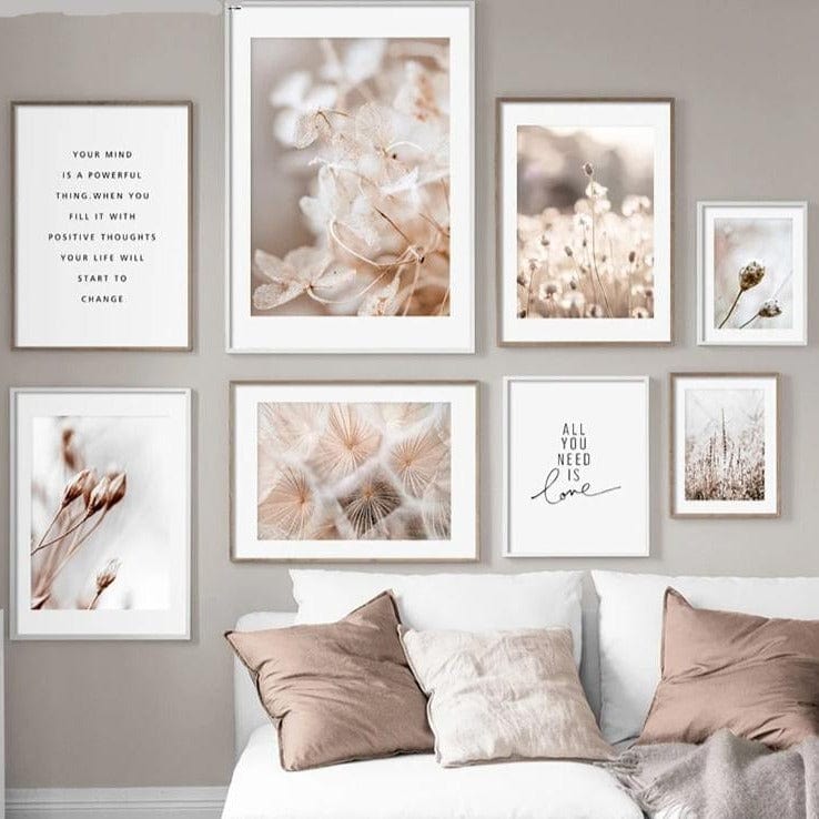 SIMPLEWAY Little Art Store Home Decor Nordic Natural Plant Flower Canvas Paintings - 8 Styles