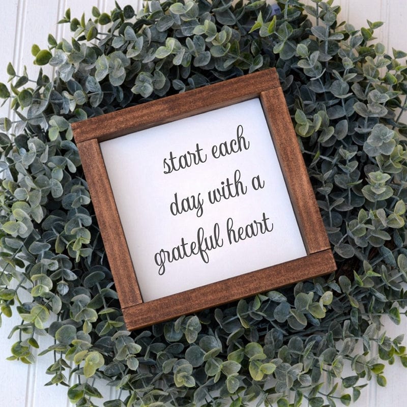 Spruced Roost Home Decor Start Each Day With A Grateful Heart Canvas Farmhouse Print