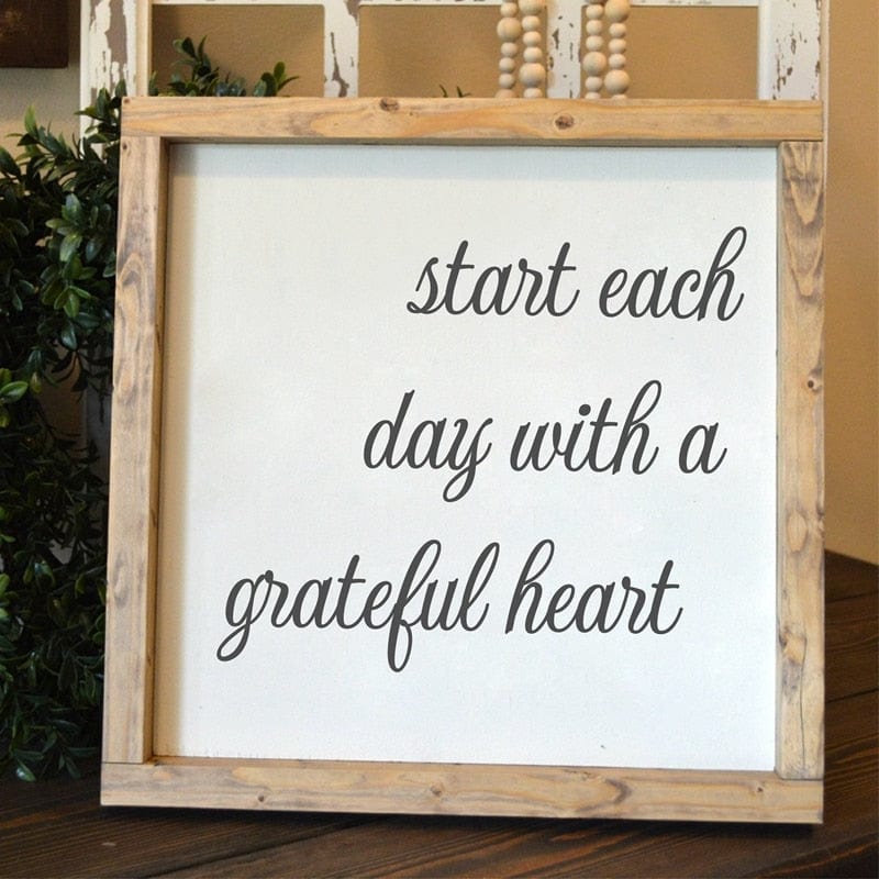 Spruced Roost Home Decor Start Each Day With A Grateful Heart Canvas Farmhouse Print