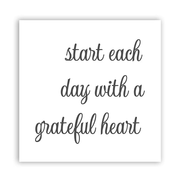 Spruced Roost Home Decor A5 15x21 cm No Frame / White Start Each Day With A Grateful Heart Canvas Farmhouse Print