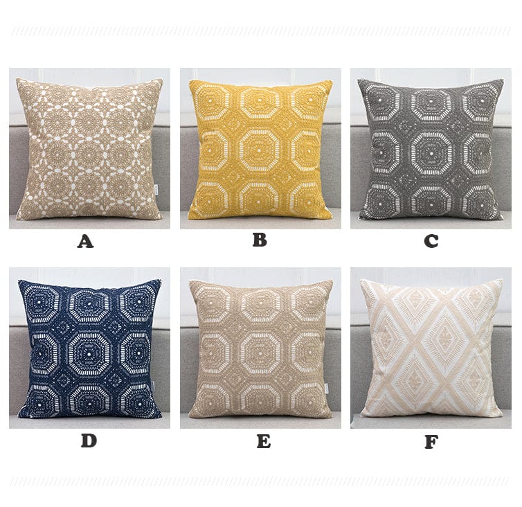 Spruced Roost Home & Garden Embroidered Lace Geometric Pillow Cover - 6 Styles - 1 Size