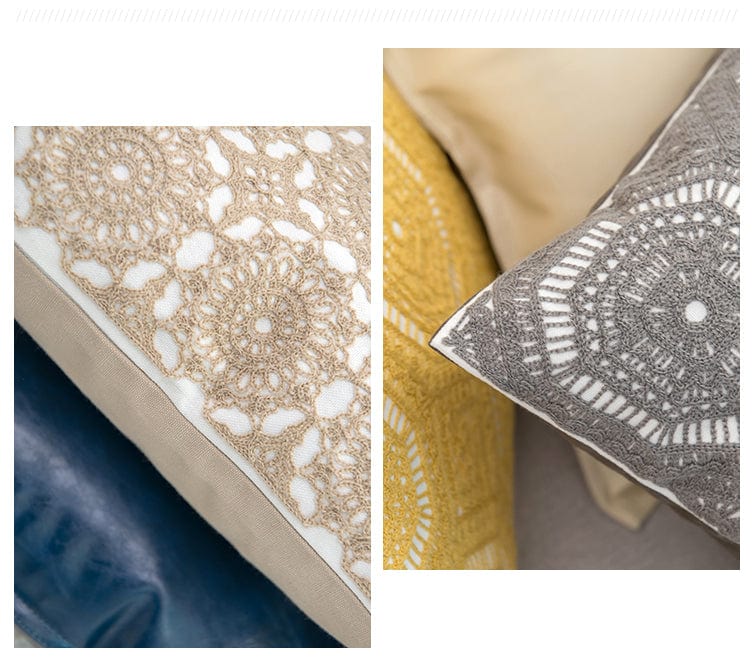 Spruced Roost Home & Garden Embroidered Lace Geometric Pillow Cover - 6 Styles - 1 Size