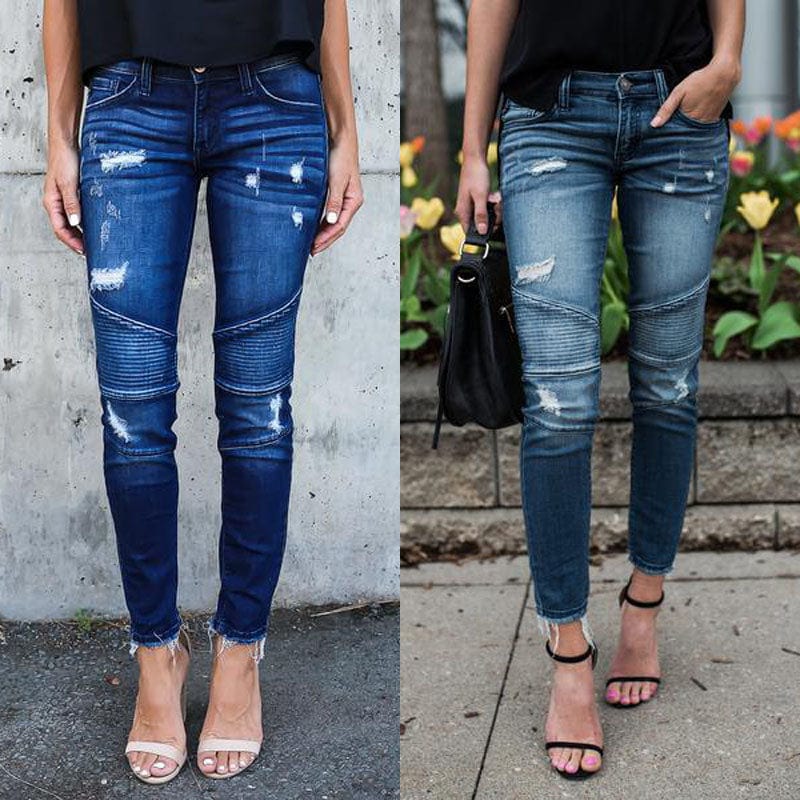 Spruced Roost Jeans Apex Distressed Skinny Jeans - S-2XL - 2 Colors