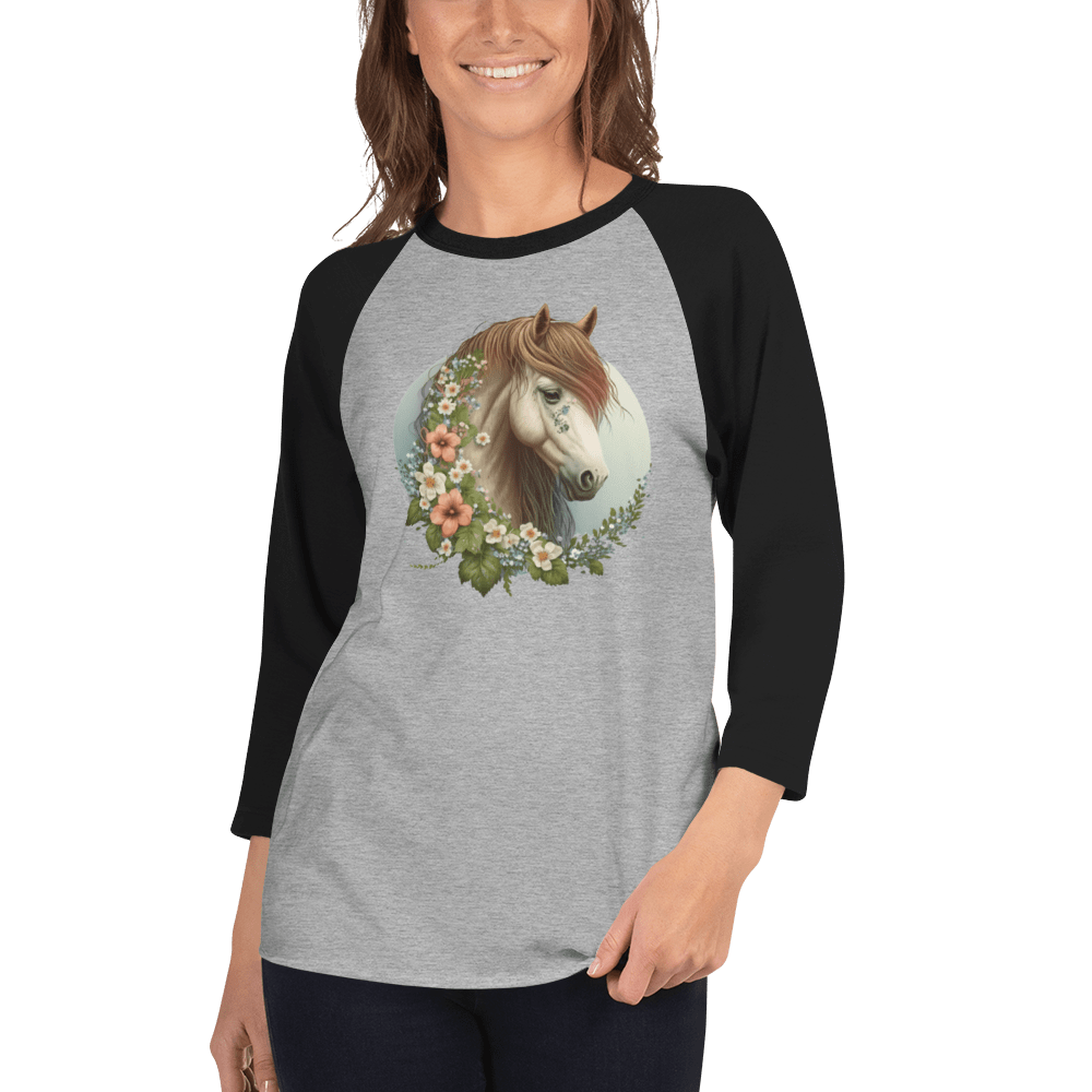 Spruced Roost Heather Grey/Black / XS Lady Luck 3/4 sleeve raglan shirt - XS-3XL- 5 Colors