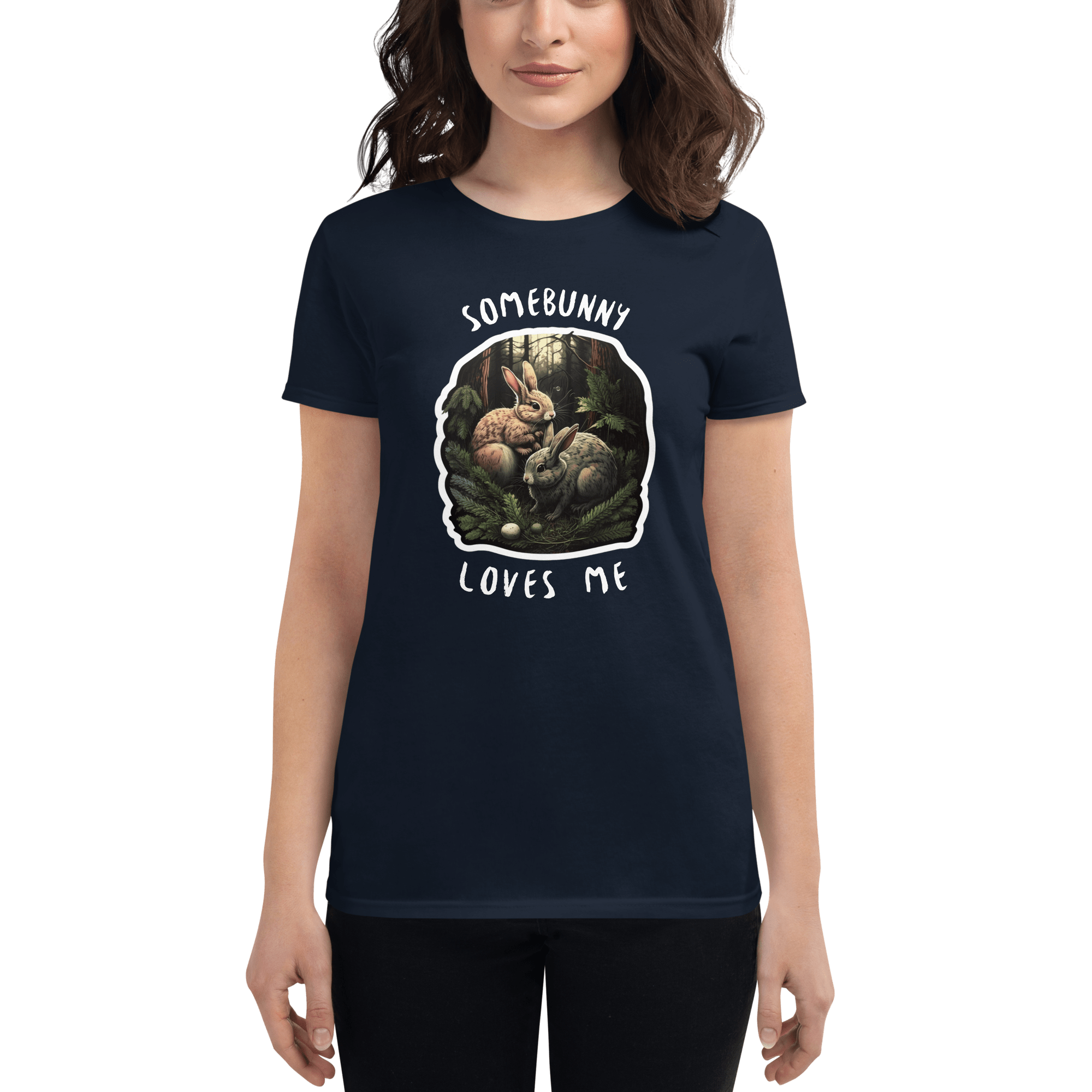 Spruced Roost My Somebunny Loves me! Women's short sleeve t-shirt