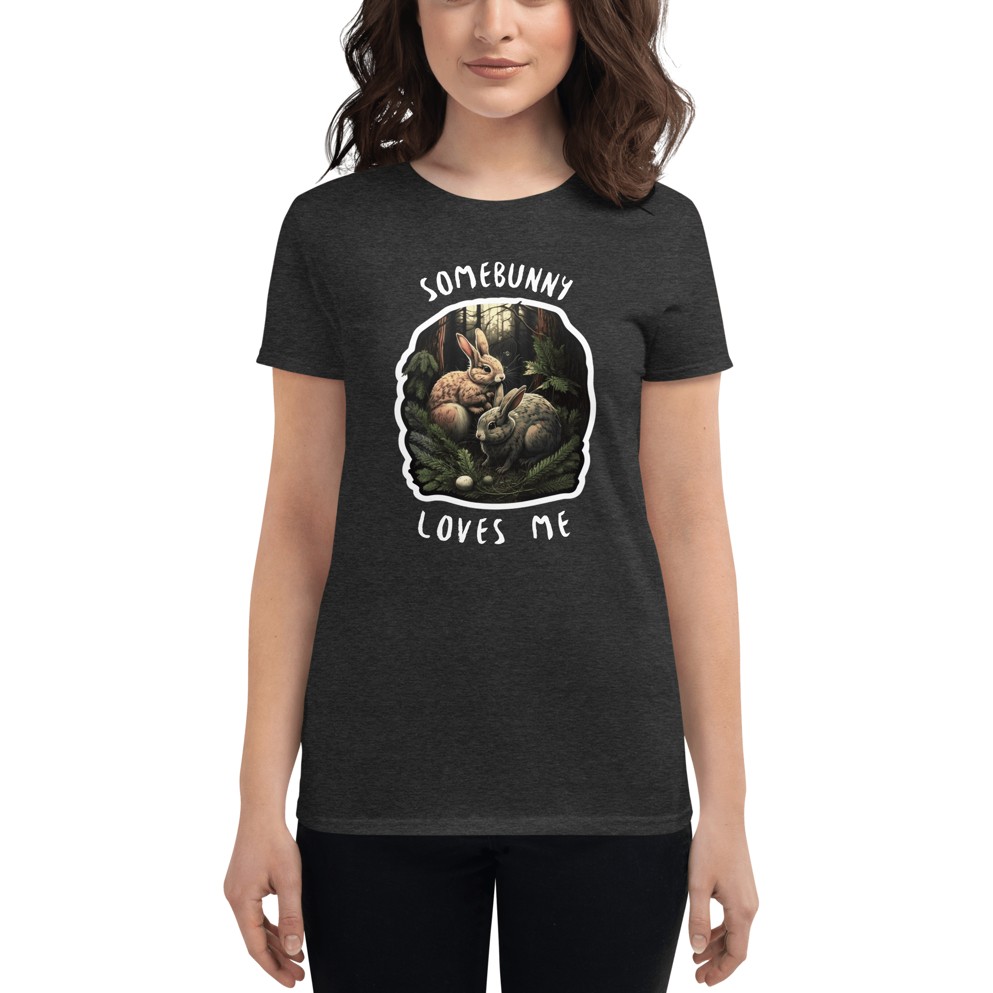 Spruced Roost My Somebunny Loves me! Women's short sleeve t-shirt
