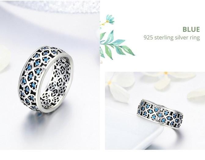 Spruced Roost Ring 7 925 Sterling Silver Sweet Clover Blue CZ Ring - Sizes: 6,7,8