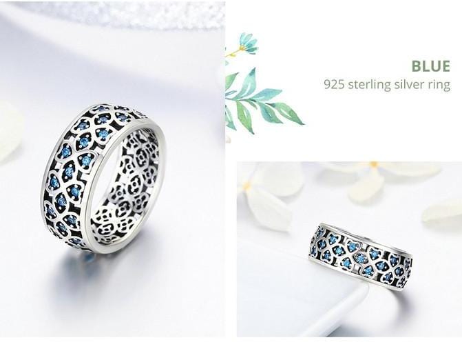 Spruced Roost Ring 7 925 Sterling Silver  Sweet Clover Blue CZ Ring - Sizes: 6,7,8