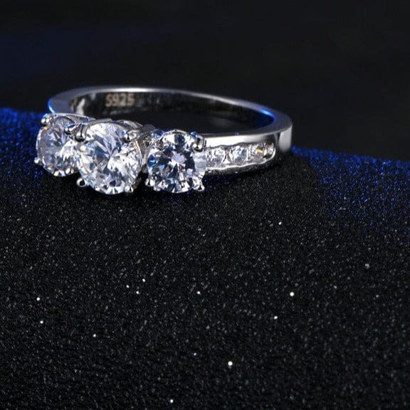 Spruced Roost Rings Love Story Sterling Silver .925 CZ Ring - Sz 6-9