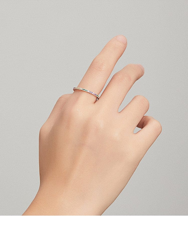 A Bamoer Rings Loyal and True Band Rings in .925 Silver - 3 Styles - Sz 6-9