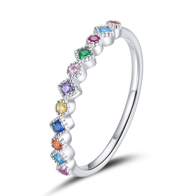 A Bamoer Rings 6 / SCR697 Loyal and True Band Rings in .925 Silver - 3 Styles - Sz 6-9
