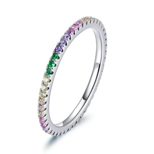 A Bamoer Rings 6 / BSR168 Loyal and True Band Rings in .925 Silver - 3 Styles - Sz 6-9