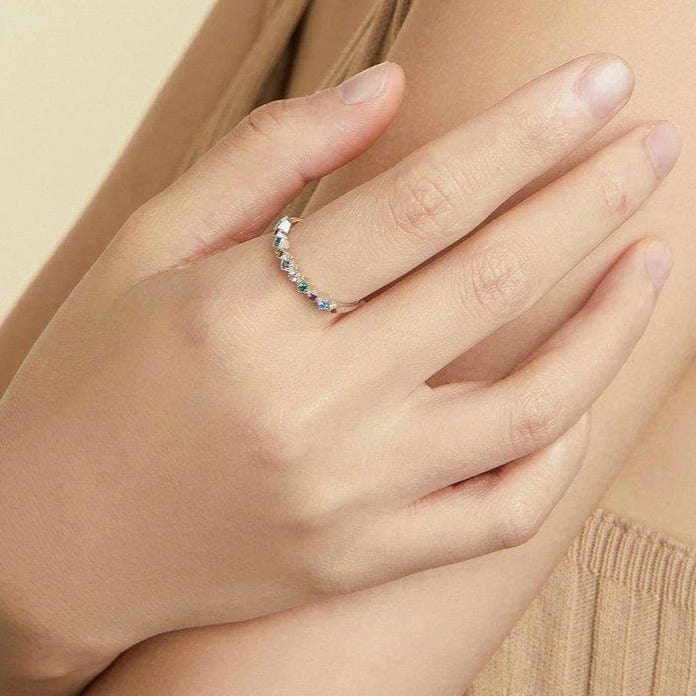 A Bamoer Rings Loyal and True Band Rings in .925 Silver - 3 Styles - Sz 6-9