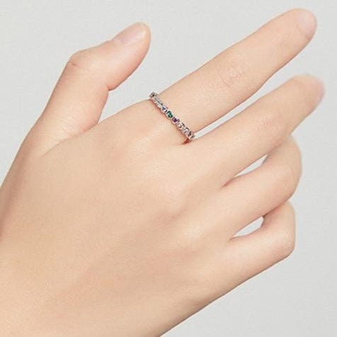 A Bamoer Rings Loyal and True Band Rings in .925 Silver - 3 Styles - Sz 6-9